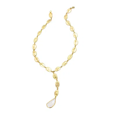Rare Matters Jewelry Women's White Golden Drift Clear Quartz Necklace