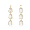 Rare Matters Jewelry Women's White Prism Ladder Clear Glass Triple Drop Earrings