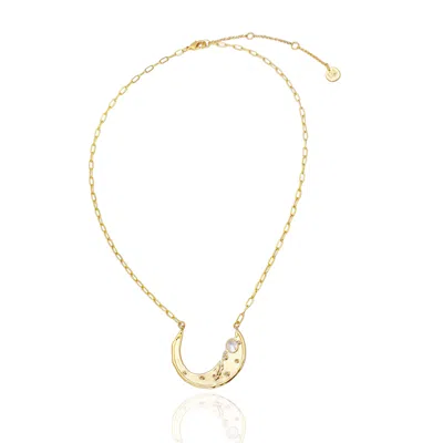 Rare Matters Jewelry Women's White Stellar Arc Clear Quartz Necklace