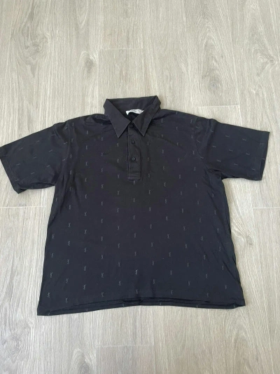 Pre-owned Rare Vintage Ysl Monogram Polo Shirt Y2k In Black