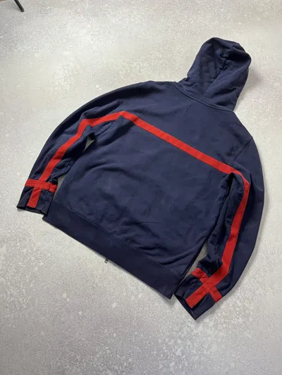 Pre-owned Rare Vivienne Westwood Navy Strip Zip Hoodie Sweatshirt