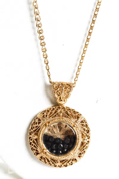 Rarities Sterling Silver Gold Plated Spinel Gemstone Shaker Pendant Necklace 35"
