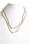 Rarities Womens Brown Suede Cord Baroque Pearl Station Necklace 50" In Brown