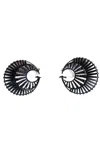 Rarities Womens Sterling Silver Black Zircon Round Stud Earrings In Black