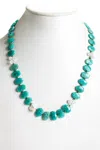 Rarities Womens Sterling Silver Gold Plated Amazonite Moonstone Beaded Toggle Necklace 22" In Blue