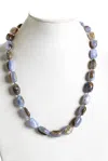 Rarities Womens Sterling Silver Gold Plated Chalcedony Spinel Pave Ring Closure Necklace 25" In Gold
