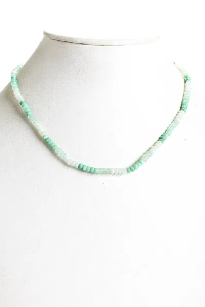 Rarities Womens Sterling Silver Gold Plated Chrysoprase Beaded 16" Necklace In Green