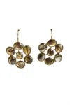 Rarities Womens Sterling Silver Gold Plated Faceted Labradorite Cluster Dangle Earrings 2" In Gold