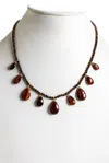 Rarities Womens Sterling Silver Gold Plated Faceted Tiger's Eye Beaded Princess Necklace 18" In Green