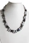 Rarities Womens Sterling Silver Gold Plated Gray Keshi Pearls Labradorite Beaded Necklace 23" In Silver