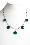 Rarities Womens Sterling Silver Gold Plated Green Chalcedony Beaded 18" Necklace In Green