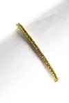 Rarities Womens Sterling Silver Gold Plated Tourmaline Chain Bracelet 7" In Gold