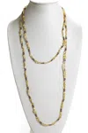 Rarities Womens Sterling Silver Opal & Labradorite Beaded Necklace 60" 25g In Yellow