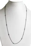 Rarities Womens Sterling Silver Quartz Beaded Station Chain Necklace 28" In Silver