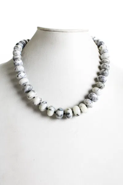 Rarities Womens Sterling Silver Yellow Gold Plated Beaded Howlite Toggle Necklace 21"