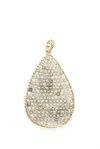 Rarities Womens Sterling Silver Yellow Gold Plated Labradorite Beaded Teardrop Pendant Charm 3" In Gold