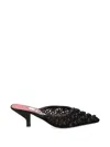 Ras Beaded Mesh Mules In Black