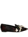 Ras Crystal-embellished Pointed-toe Loafers In Multi