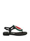 Ras Quilted Appliqué Sandals In Multi