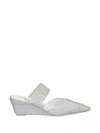 Ras Square Toe Leather Mules In Gray