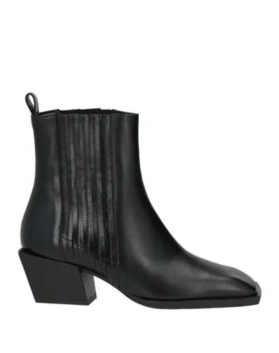 Ras Woman Ankle Boots Black Size 7 Leather In Multi