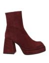 Ras Woman Ankle Boots Brick Red Size 11 Soft Leather In Red
