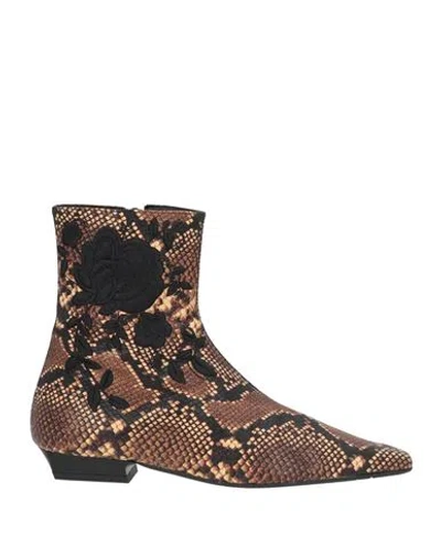 Ras Woman Ankle Boots Camel Size 6 Leather In Brown