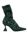 Ras Woman Ankle Boots Dark Green Size 10 Textile Fibers In Green