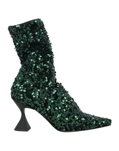 Ras Woman Ankle Boots Dark Green Size 10 Textile Fibers