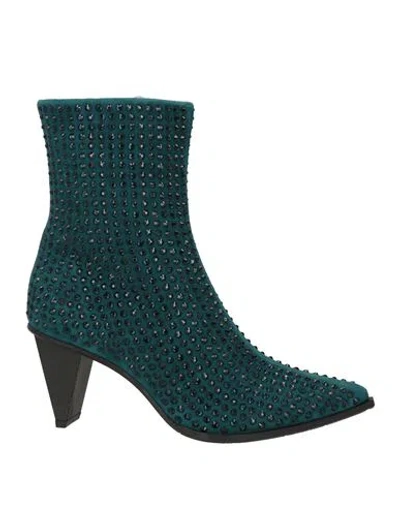 Ras Woman Ankle Boots Deep Jade Size 7 Leather In Green