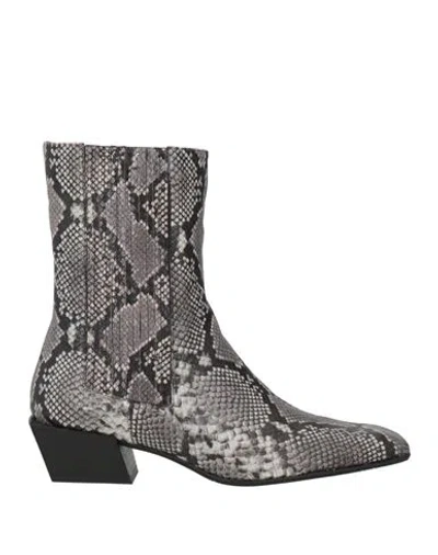 Ras Woman Ankle Boots Grey Size 8 Leather In Gray