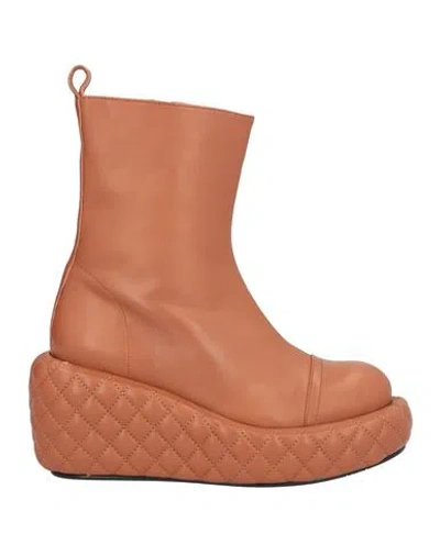 Ras Woman Ankle Boots Tan Size 7 Leather In Brown