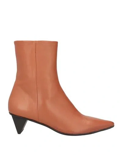 Ras Woman Ankle Boots Tan Size 8 Leather In Brown