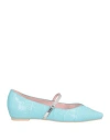Ras Woman Ballet Flats Azure Size 7 Leather