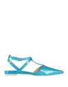 Ras Woman Ballet Flats Azure Size 7.5 Textile Fibers In Blue