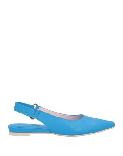 Ras Woman Ballet Flats Azure Size 8 Leather In Blue