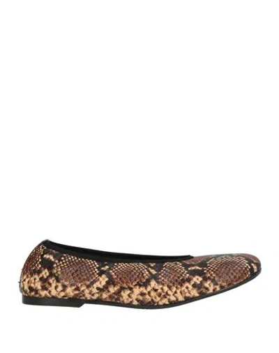 Ras Woman Ballet Flats Black Size 10 Leather In Brown