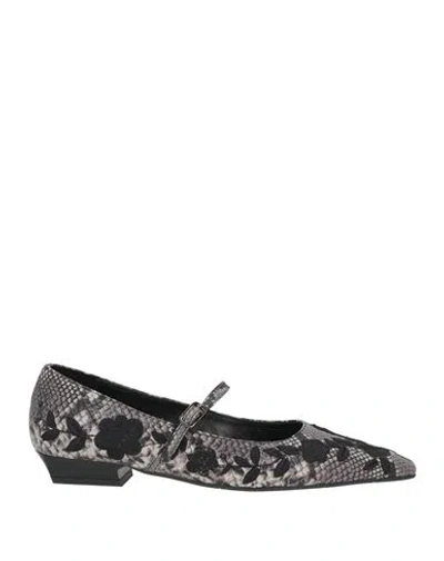 Ras Woman Ballet Flats Black Size 9 Leather In Burgundy