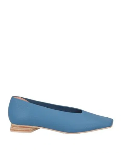 Ras Woman Ballet Flats Blue Size 7 Leather