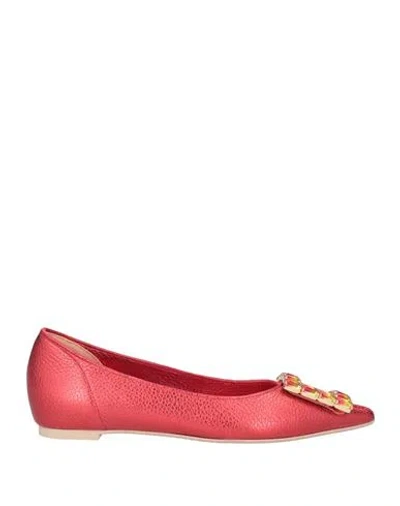 Ras Woman Ballet Flats Brick Size 7 Leather In Red