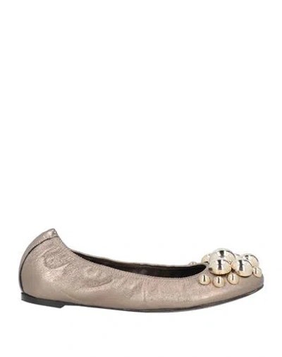 Ras Woman Ballet Flats Bronze Size 5 Soft Leather