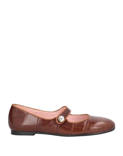 Ras Woman Ballet Flats Brown Size 8 Leather