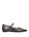 Ras Woman Ballet Flats Charcoal Size 11 Leather