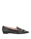 Ras Woman Ballet Flats Charcoal Size 7 Leather
