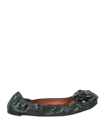 Ras Woman Ballet Flats Dark Green Size 6 Leather