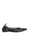 Ras Woman Ballet Flats Dark Green Size 8 Textile Fibers