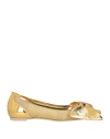 Ras Woman Ballet Flats Gold Size 7 Leather, Textile Fibers