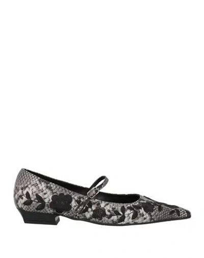 Ras Woman Ballet Flats Grey Size 6 Leather In Multi
