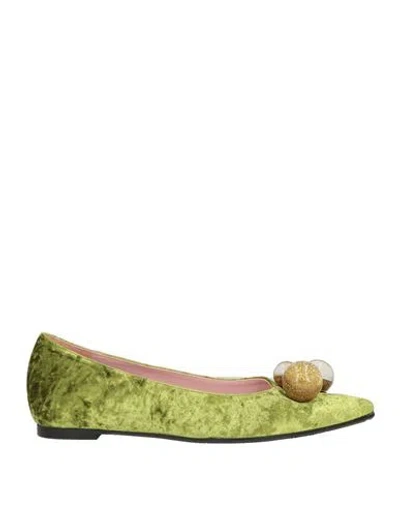 Ras Woman Ballet Flats Lime Green Size 9 Textile Fibers