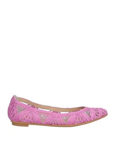 Ras Woman Ballet Flats Mauve Size 6 Textile Fibers